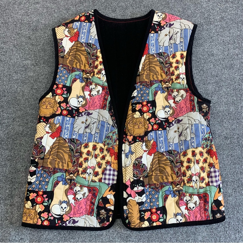 Vintage Handmade Reversible Cat Vest